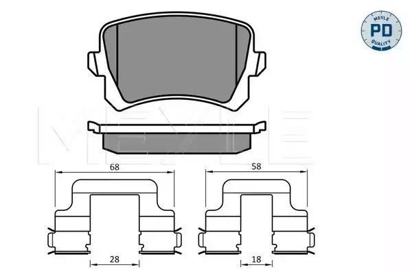 KLOCKI HAMULCOWE TYŁ VW PASSAT 05- TIGUAN 07- SHARAN 10- MEYLE 0252448317/PD