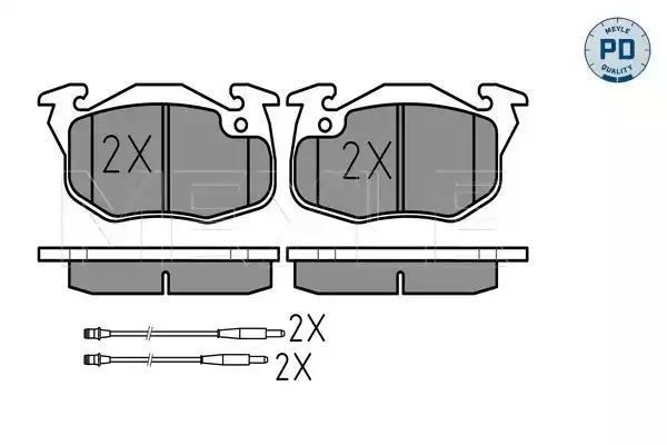 KLOCKI HAMULCOWE PRZÓD CITROEN SAXO 1,1-1,5D 96- 4ŚRUBY MEYLE 0252090618/PD