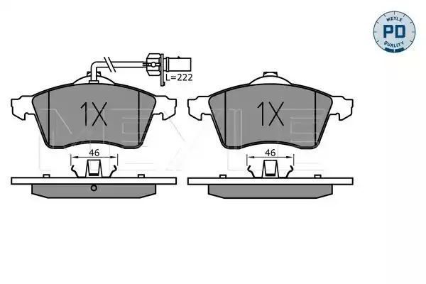 KLOCKI HAMULCOWE PRZÓD VW T4 09/90- 1,8-2,8 Z CZUJNIKIEM MEYLE 0252188519/PD