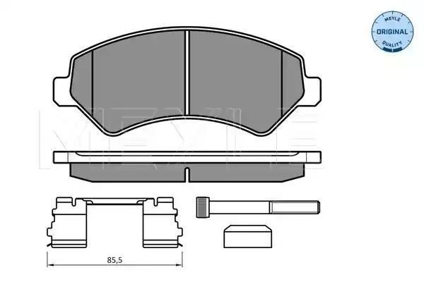 KLOCKI HAMULCOWE PRZÓD FIAT DUCATO 06- ŁADOWNOŚĆ 2000KG MEYLE 0252446619/W2