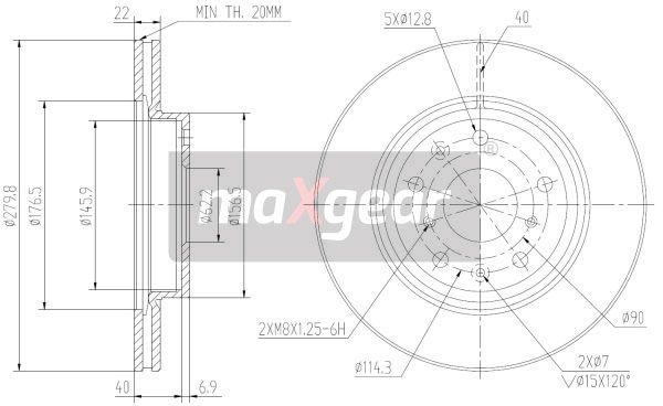 TARCZA HAMULCOWA PRZÓD SUZUKI SX4 06- SEDICI WGRY Z POWŁOKĄ ANTYKOROZYJNĄ MaXgear 19-2003MAX
