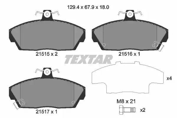 Klocki hamulcowe przód Honda CIVIC 94- 01- ROVER 200 400 25 45 LUCAS Textar 2151503