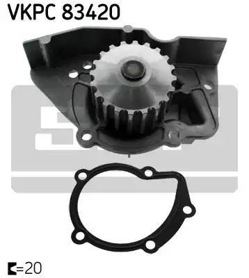 POMPA WODY PEUGEOT/CITROEN/FIAT 1,9/2,0 406 96-04 , 306 93-02, XANTIA 93-03, JUMPER 94- , BERLINGO 96-/ DUCATO 94- SKF VKPC83420