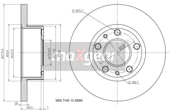 TARCZA HAMULCOWA PRZÓD FIAT DUCATO 94- CITROEN JUMPER MaXgear 19-0785