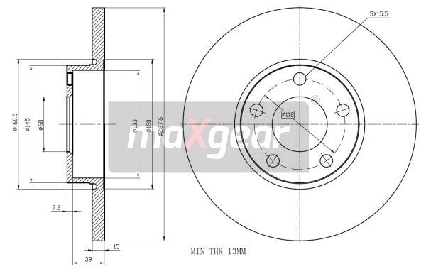 TARCZA HAMULCOWA PRZÓD AUDI 100 A6 1,8-16V 2,0-20V A4 MaXgear 19-0783