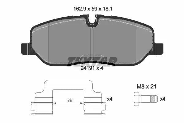 Klocki hamulcowe przód Land Rover DISCOVERY III 04- Textar 2419101