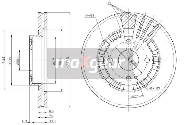 TARCZA HAMULCOWA PRZÓD MAZDA 323 98- MaXgear 19-0942