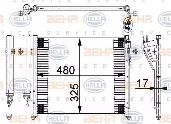 Chłodnica skraplacz klimatyzacji Hyundai GETZ 02- Hella 8FC351318071