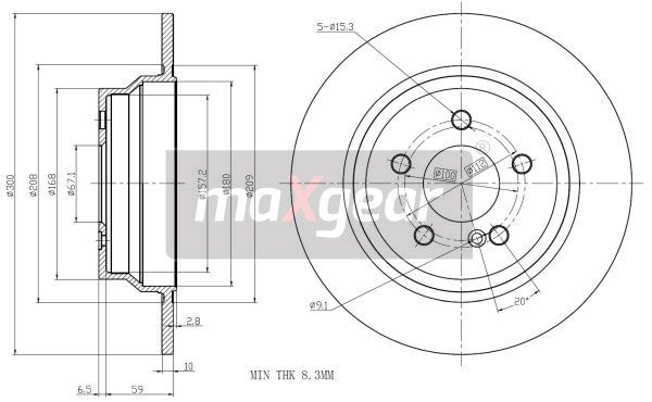 TARCZA HAMULCOWA TYŁ MERCEDES W211 02- MaXgear 19-1198