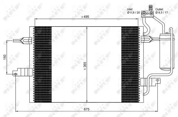 Chłodnica skraplacz klimatyzacji Opel MERIVA 03- NRF 35599