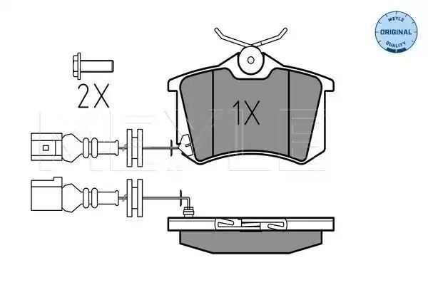 KLOCKI HAMULCOWE TYŁ VW POLO IBIZA CORDOBA 01-09/FABIA 99-08 Z CZUJNIKIEM MEYLE 0252382317/W