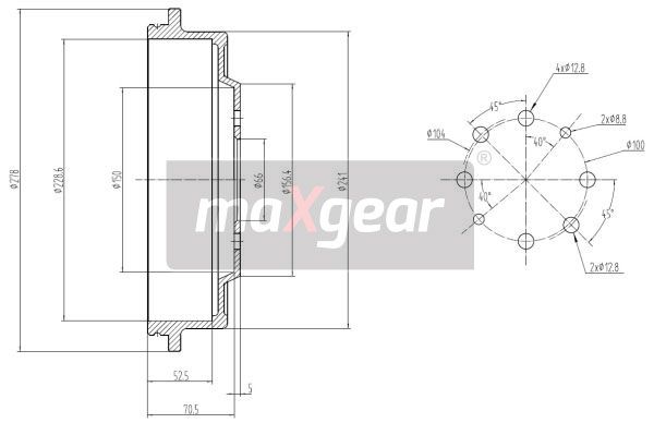 BĘBEN HAMULCOWY RENAULT KANGOO 98- LAGUNA -01 KOMBI MEGANE SCENIC MaXgear 19-1361