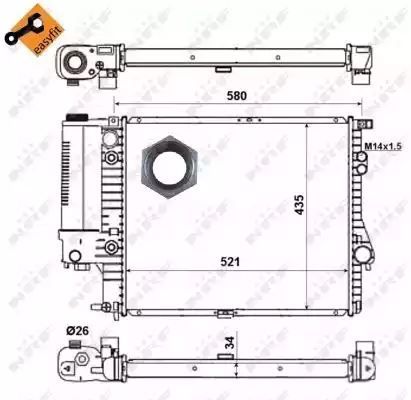 Chłodnica BMW E39 520-528 95-00 +AC NRF 58165