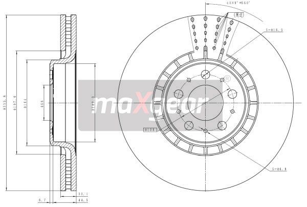 TARCZA HAMULCOWA PRZÓD VOLVO XC90 10 02- 17 336x30 MaXgear 19-1835