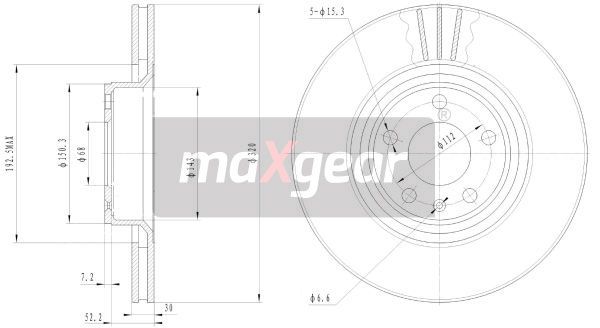 TARCZA HAMULCOWA PRZÓD A6 04- 321X30 wentylowana MaXgear 19-1838