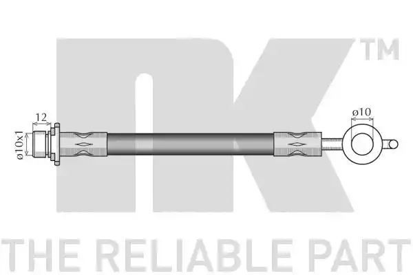 Przewód hamulcowy elastyczny przód Toyota COROLLA VERSO 02-04 PR 590MM NK Autoparts 8545152