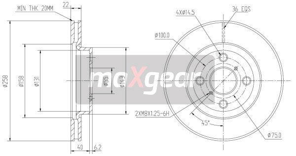 TARCZA HAMULCOWA PRZÓD TOYOTA YARIS 06- Z tyłu BĘBNY MaXgear 19-1817