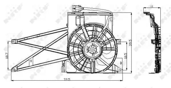 Wentylator chłodnicy Opel VECTRA B 95-02 130 160W NRF 47013