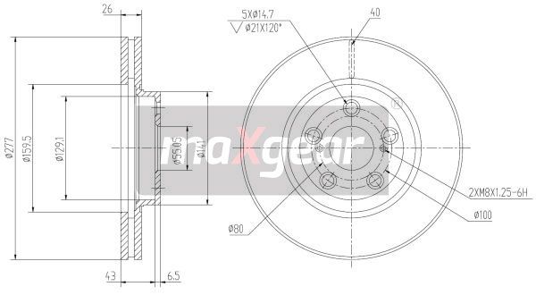 TARCZA HAMULCOWA PRZÓD TOYOTA AVENSIS 03- MaXgear 19-0968