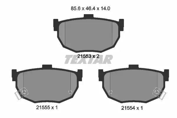 Klocki hamulcowe tył Hyundai COUPE 00- LANTRA 90-00 ELANTRA 00- KIA CERATO 04- Textar 2155301