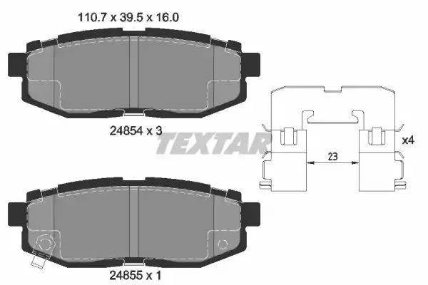 Klocki hamulcowe tył Subaru OUTBACK TRIBECA 3,0-3,6 06- Textar 2485401