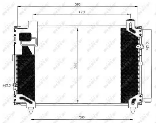 Chłodnica skraplacz klimatyzacji Toyota AVENSIS 2,0D4D NRF 35596