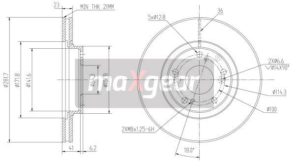 TARCZA HAMULCOWA PRZÓD HONDA CIVIC 06- MaXgear 19-1324