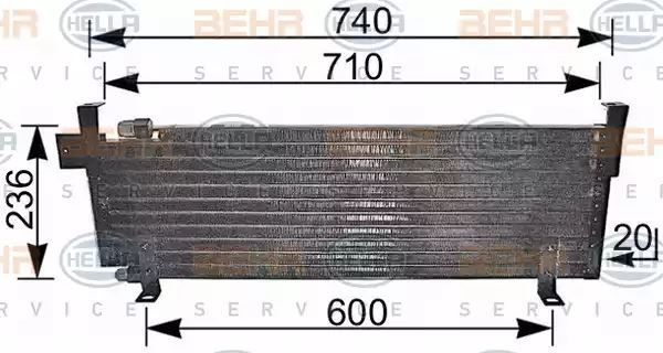 Chłodnica skraplacz klimatyzacji Jeep CHEROKEE 4,0 Hella 8FC351037001