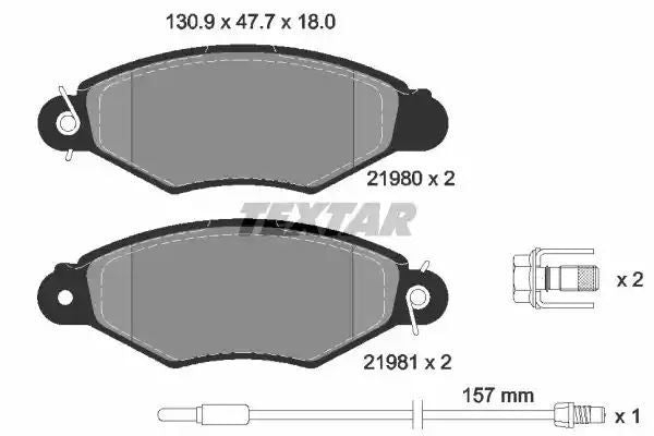 Klocki hamulcowe przód Renault KANGOO 97- z czujnikiem Textar 2198003