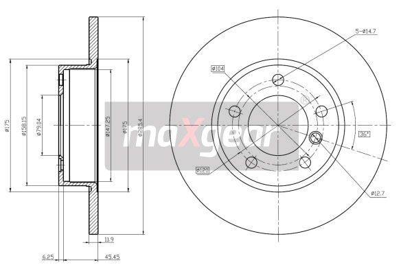 TARCZA HAMULCOWA PRZÓD BMW E36 90-98 286X12 MaXgear 19-0688