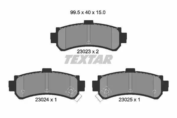 Klocki hamulcowe tył Nissan ALMERA -98 Textar 2302301