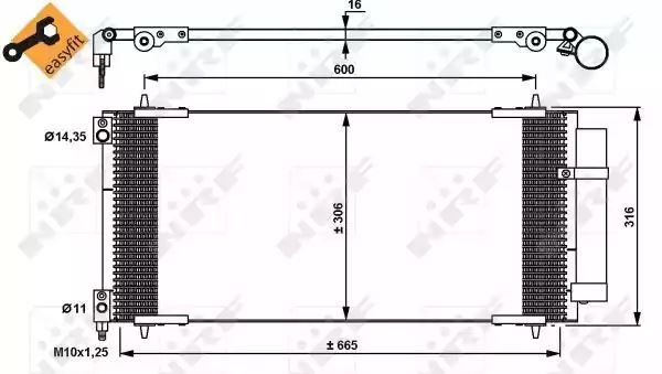 Chłodnica skraplacz klimatyzacji Citroen C5 407 607 04- NRF 35905