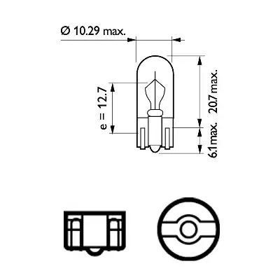 Żarówka W3W 12V 3W CAŁOSZKLANA 2SZT BLISTER Philips 12256B2