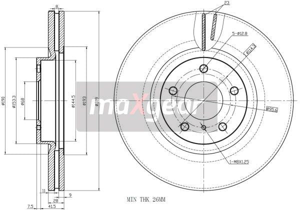 TARCZA HAMULCOWA PRZÓD NISSAN MURANO 05- INFINITI M 10- 320X26 MaXgear 19-2407