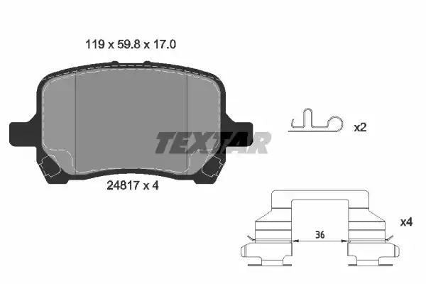 Klocki hamulcowe przód Chevrolet HHR MALIBU 2,0-3,6 05- z czujnikiem Textar 2481701