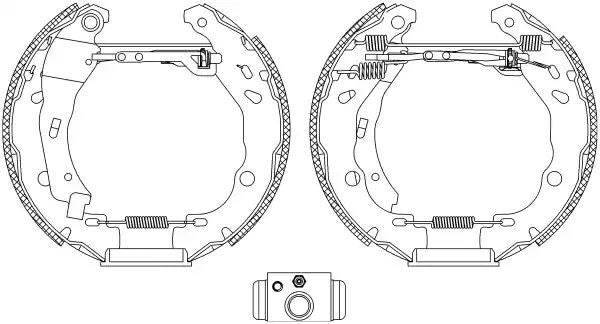 ZESTAW SZCZĘK HAM. RENAULT CLIO 1,2-1,6/1,9 D 98- KPL. Z CYLINDERKAMI Textar 84060200