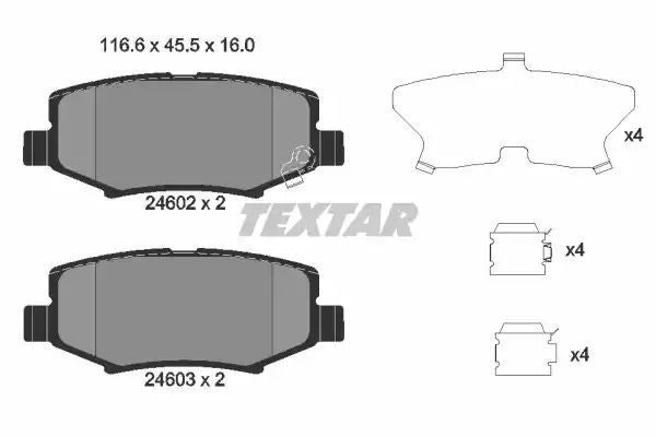 Klocki hamulcowe tył Jeep WRANGLER CHEROKEE 07- Dodge NITRO Textar 2460201
