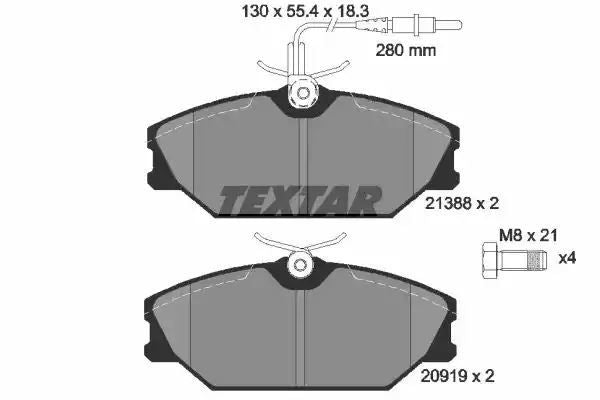 Klocki hamulcowe przód Renault LAGUNA 93-99 MEGANE SCENIC 97-99 SHARFANE LUBLIN II 97- Textar 2138802