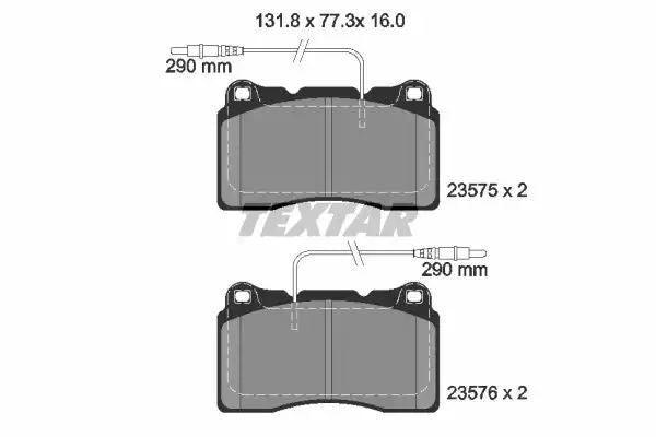 Klocki hamulcowe przód Peugeot 607 00- 3,0V6 24V Textar 2357501
