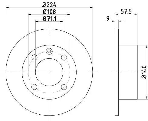 Tarcza hamulcowa tył Citroen XANTIA 224X9 Textar 92059700