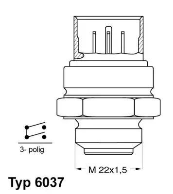 WŁĄCZNIK WENTYLATORA VW 92 Wahler 603795D