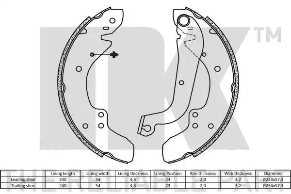 Szczęki hamulcowe Fiat DUCATO NK Autoparts 2799374