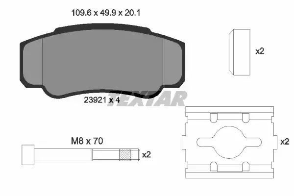 Klocki hamulcowe tył Fiat DUCATO 02- WM bez czujnika Textar 2392101