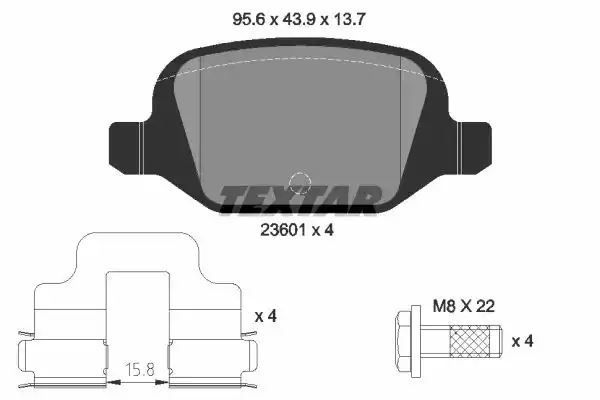 Klocki hamulcowe tył Fiat PANDA 4X4 500 PUNTO II Textar 2360102