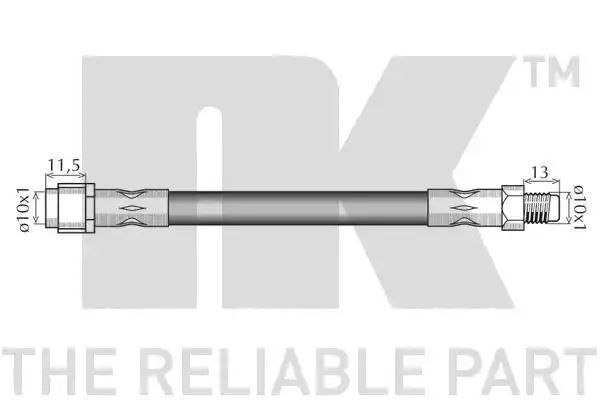 Przewód hamulcowy elastyczny przód Mercedes W211 02-08 405MM NK Autoparts 853345