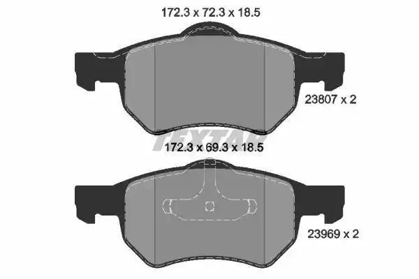 Klocki hamulcowe przód Chrysler VOYAGER 00- TEVES Textar 2380701