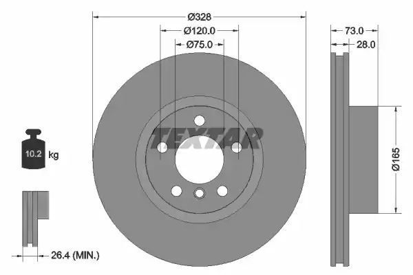 Tarcza hamulcowa przód BMW F25 X3 10- Textar 92257103