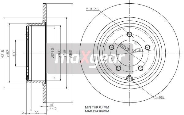 TARCZA HAMULCOWA TYŁ JEEP COMPASS PATRIOT 06- Dodge MaXgear 19-2858