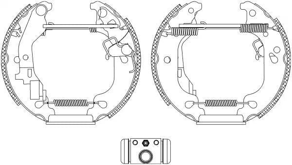 ZESTAW SZCZĘK HAM. FIAT PUNTO 1,2 99-10 KPL. Z CYLINDERKAMI Textar 84054300
