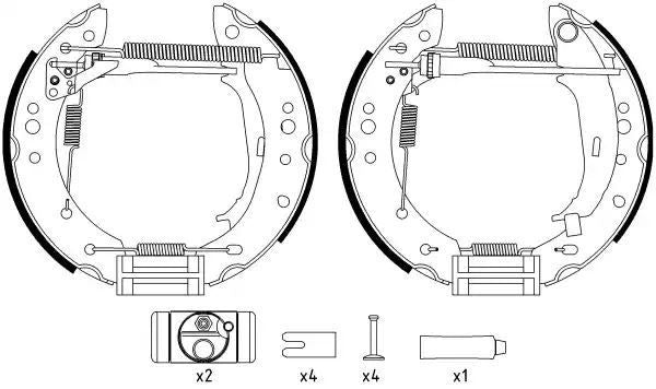 ZESTAW SZCZĘK HAM. MITSUBISHI COLT 1,1-1,3/1,5 DI-D 04-12 KPL. Z CYLINDERKAMI Textar 84068800